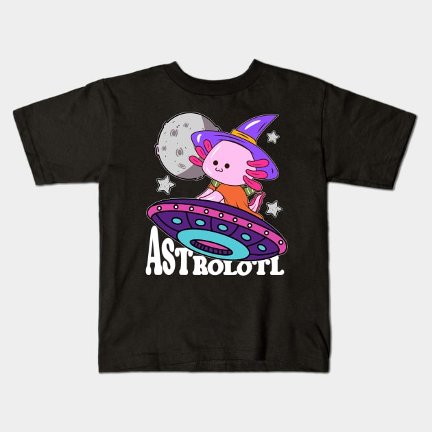 Astrolotl Axolotl Astronauts Funny Halloween Axolotl Kawaii Kids T-Shirt by alcoshirts